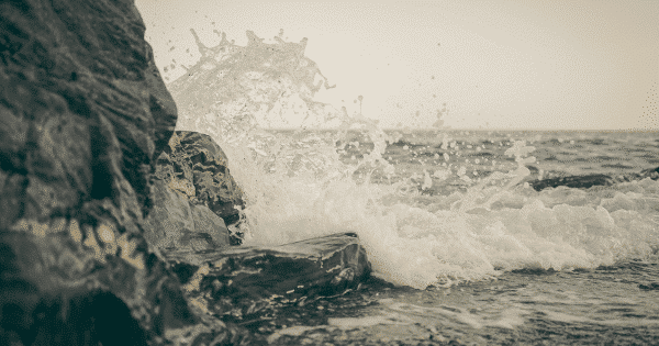 Illustration représentant des vagues émotionnelles et deuil