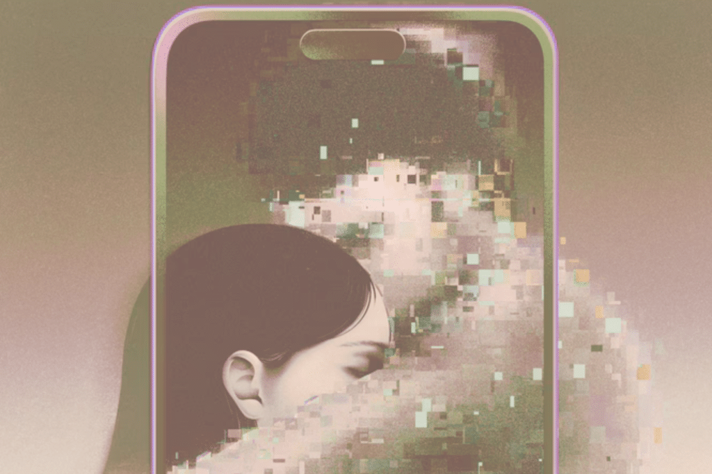 Représentation d’un avatar numérique permettant de dialoguer avec une personne décédée grâce à l’IA